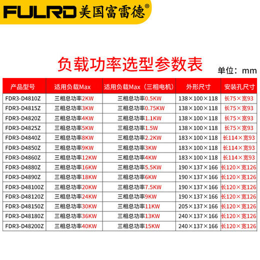 富雷德3三相固态继电器成套24直流交流380模块散热器底座 散热器 FDR3A60D40新款双翻盖款