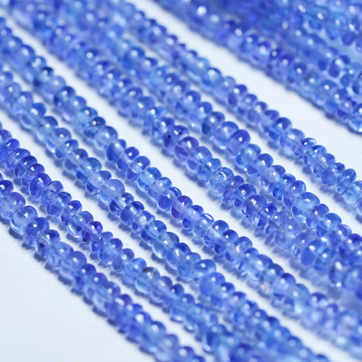 OEMG India imports high quality natural tanzanite smooth abacus beads DIY jewelry semi-finished whole beads with holes No. 232 diameter 1.8-3.1mm about one price 4