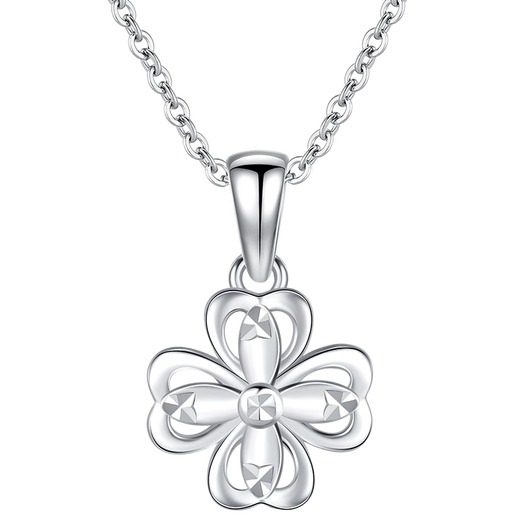 Gold Supreme Platinum Pendant PT950 Shining Four-leaf Clover Pendant Platinum Pendant for Girlfriend Birthday Gift Price 1.5g
