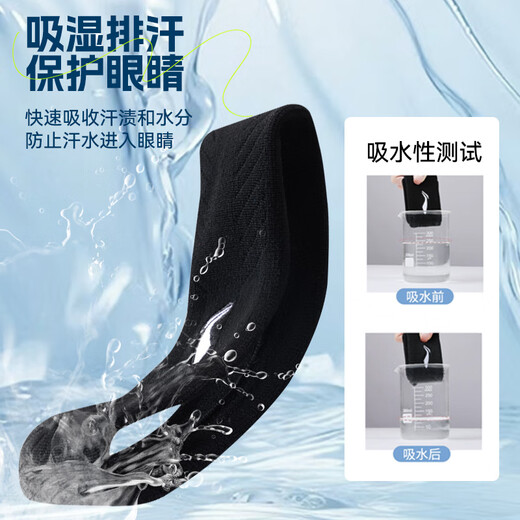 李宁（LI-NING）运动发带女男止汗带束发带吸汗加宽健身跑步护额导汗头带头巾黑