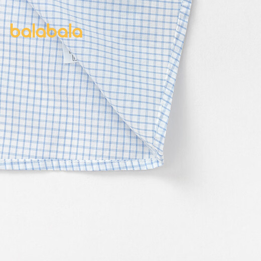 Balabala shopping mall same style children's clothing girls long-sleeved shirt French plaid shirt spring clothing white blue tone 00418 120