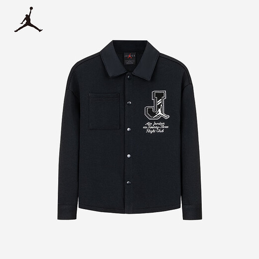 NIKE JORDAN Nike AJ children's shirt 2025 spring new comfortable terry children's long-sleeved shirt black 120/60(6)