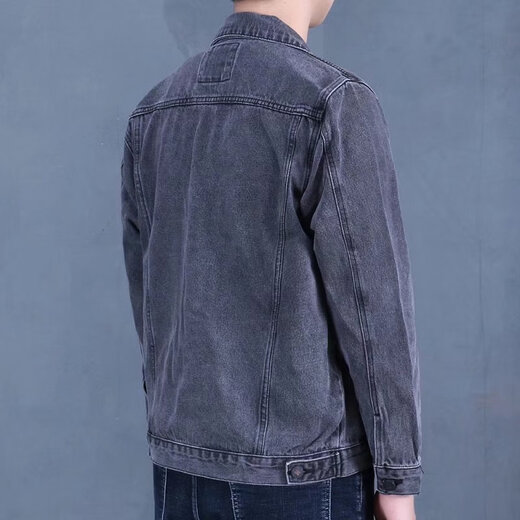 Xuanlaiya rétro grand travail de poche veste denim veste de printemps et d'automne Nouvelle marque tendance lâche belle veste décontractée hommes 847 gris xl