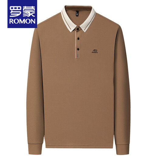 Langarmes T-Shirt von Romon Herren 2025 Frühling und Herbst Neuer Geschäfts in mittleren Alters Freizeit losen Lteschhemd-Hemd Top Men 16823 Hellgrün 3xl 185 [Vorgeschlagen 170-185jin [Jin gleich 0,5 kg]]