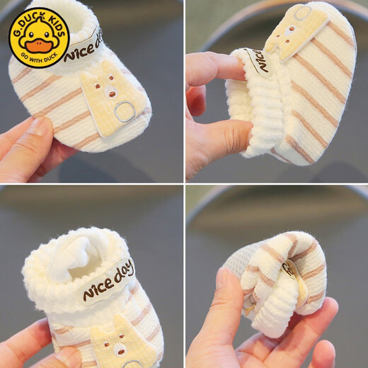 G.DUCKKIDS little yellow duck baby shoes Spring and Autumn new style toddler single shoes soft sole 0-1 year old children anti-slip newborn baby socks shoes FB-566 green 11 cm inner length (about 0-4 months)