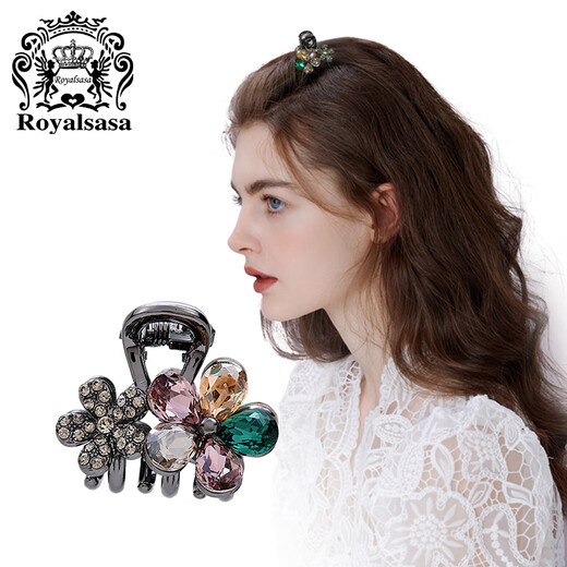 Royal sasa royal salsa high-end bangs clip rhinestone flower hair clip female grab clip small forehead broken hair clip