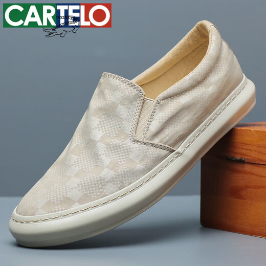 Cartelo 2025 Nouvelles chaussures pour hommes printemps et été chaussures décontractées respirantes chaussures de toile pour hommes de chaussures de pédale d'un pied vieilles chaussures en tissu beijing hommes couleur noire couleur 40 (255 mm)