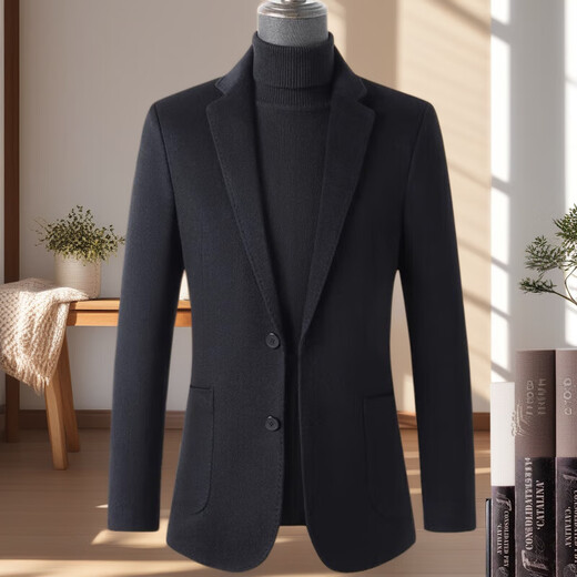 MAGIOPY luxury high-end brand men's suit men's 2025 new spring wool casual small suit business jacket men's Navy blue XL 142-158Jin[Jin equals 0.5 kg]