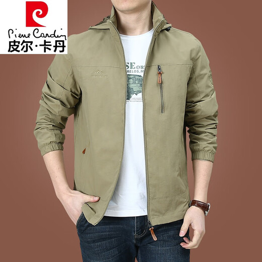 
Pier Cardin high-end charge jacket men's spring and autumn stand collar outdoor American windproof waterproof windbreaker men's spring and autumn clothing sports black 9898 style plus velvet 4XL