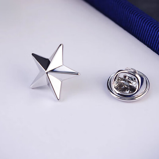 Shiyun men's light luxury suit brooch gold-plated simple corsage shirt collar button-down collar pin five-pointed star badge cufflinks gold 2 velvet box