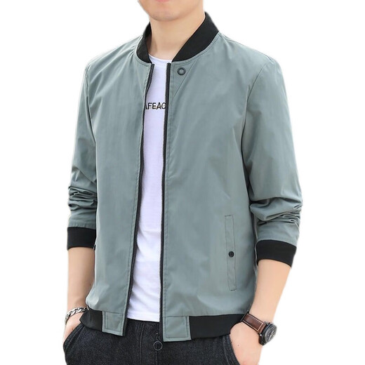 Semir 2025 spring jacket new style jacket men's trendy baseball collar thin casual windbreaker short 686 jacket [green] M [recommended 80-95Jin [Jin equals about 0.5 kg]] All size