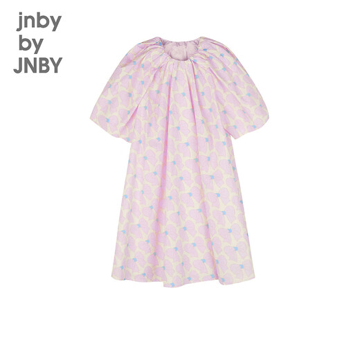 Jnby von Jnby Jiangnan Stoff Kinderkleidung Frühlings- und Sommerkleid Blütenknospenhülle Bugmuster süßes atmungsaktives Mädchen 1N3G12480 690 Verschiedenes Pulver 140 cm