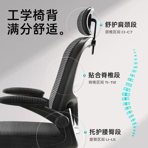 WCZ精一人体工学椅电脑椅家用办公升降转椅职员椅子靠背舒适久坐凳学 【基础款】983白框黑3D腰托海绵款 SGS认证气杆透气抑菌亲肤