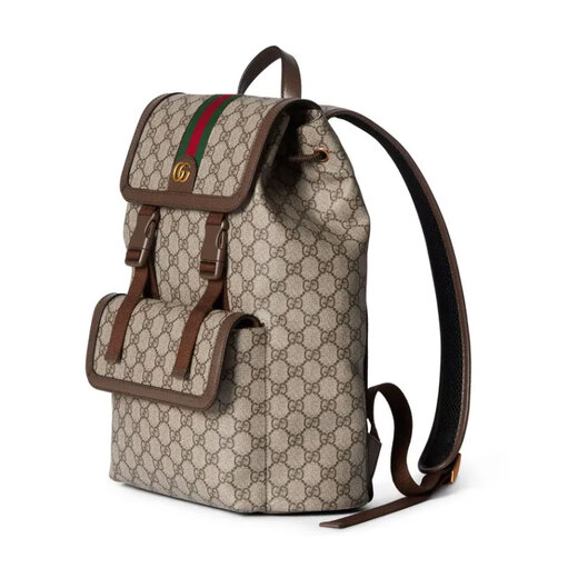 Gucci (GUCCI) Backpack Women's Bag Men's Bag Couple's Ophidia Series GG Backpack Travel Bag Unisex Cool Women's Bag Small Ebony/Brown 792114FADMF9794