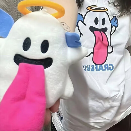 Fadenjue GRAF original brand BooGhost Cute Ghost 2.0 Earth Apple Orange Various Street Loose T-shirt Short Sleeve Blue Angel 832# S