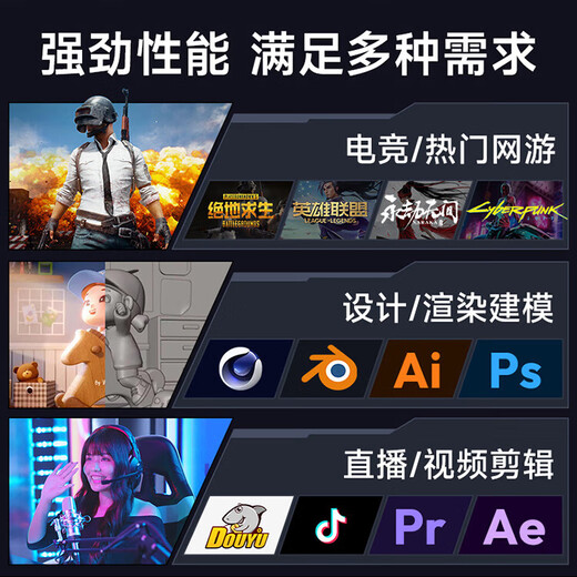ASLE一体机电脑曲面屏游戏/娱乐/办公/设计台式电脑一体机 9代i3/16G-512G/1050T【4G独显】 32英寸-【2K高清屏】