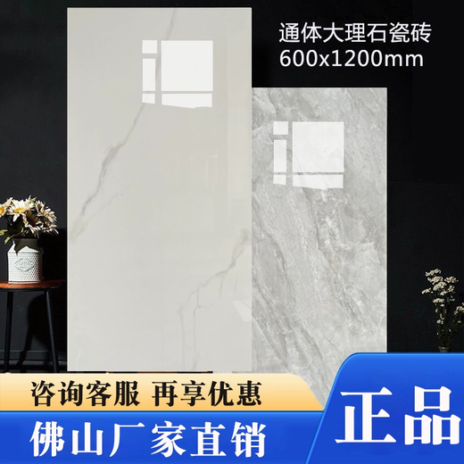 广东佛山瓷砖600x1200地砖全瓷大板客厅灰色卧室通体地板砖磁砖 12804 通体厚板 600*1200-物流费咨询客服