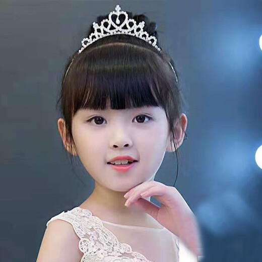 XPEL girls crown headdress children's high-end crystal crown birthday gift princess baby hairpin hairpin bridal hair accessories love crown headband 1 pack