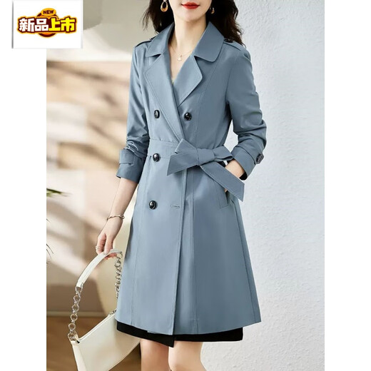 Chujing windbreaker women's 2025 spring new women's mid-length coat is popular this year Khaki M 90-105Jin Jin is equal to 0.5 kg