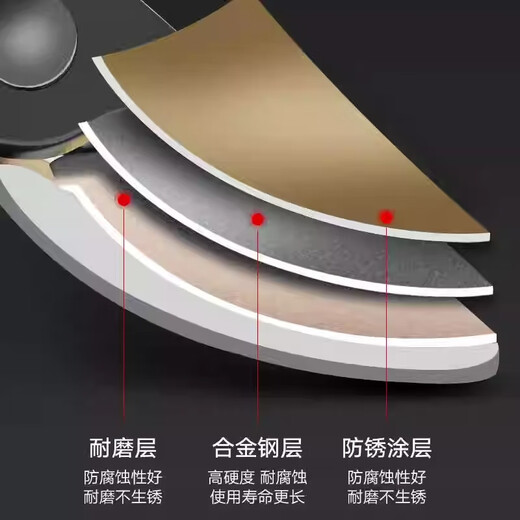 JCZS German precision scissors for branch cutting, pruning scissors, thick branch fruit tree pruning scissors, household gardening scissors, labor-saving, black King Kong, 6th generation SK5 steel, rubber handle