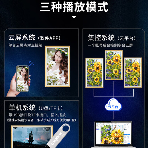 OWNEW intelligentes elektronisches Fotoalbum Boe-Malbildschirm, Papier-Augenschutzbildschirm, elektronischer Fotorahmen, hängendes Gemälde, hochauflösender Bildschirm, dekoratives Wandbild, Mobiltelefon, APP, Computer, Fernübertragung von Fotos, 15,6 Zoll, Teakholzfarbe