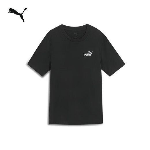 Puma (Puma) Sports et T-shirt à manches courtes brodés décontractés pour hommes et femmes 2025 Printemps et été Nouveau Top Simple 691550 Black-01 L (180 / 100A)