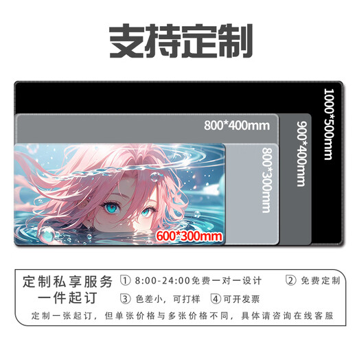 Lustiges Mauspad, großes Gaming-Computer-Tastaturpad, langlebig, personalisierte zweidimensionale Animations-Schreibtischunterlage für Jungen und Mädchen, vielseitig, cool und gut aussehend, zum Schreiben von Computer-Tastaturpad 14128 Nacht 80 cm x 30 cm x 3 mm