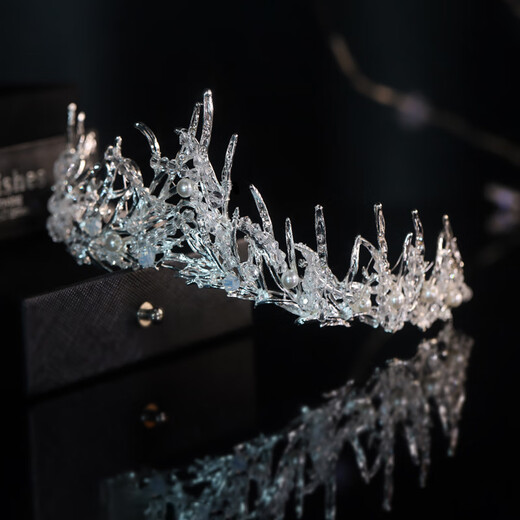 Fat Donglai's same style crown tiara for adult bride, main wedding dress, headband, tiara for goddess 18-year-old princess, performance hair, silver 6 TS-0017-E