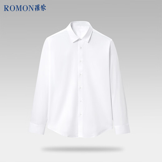 Romon (Romon) Mulberry Silk Manches longues Free Ironing Professional Men's Decorative Business Shirt Veste de la chemise blanche masculine White 2xl