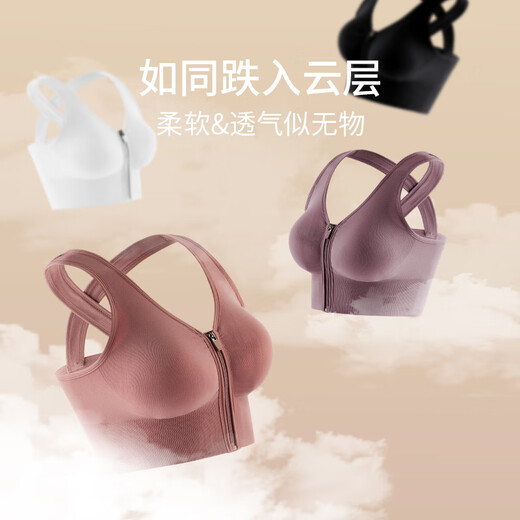 Modal Reißverschluss Sportunterwäsche Frauen schocksicher großer Schönheit Rücken Anti-Sagen-Laufweste Fitness Hochfest Yoga Bra 288# [lila + lila] 2-teils xl [136-155jin [Jin gleich 0,5 kg]]]