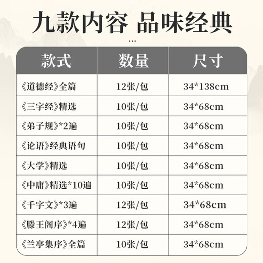 Liupintang small regular script brush copy copybook Chinese studies Tengwang Pavilion Preface Lanting Preface Beginners entry-level calligraphy special regular script adult soft brush calligraphy practice paper meditation calligraphy set