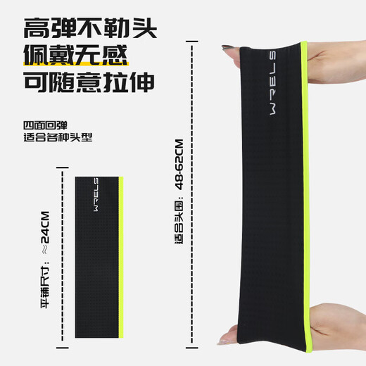 宽边运动束发带男篮球跑步健身止汗头带女吸汗夏透气加宽护额发箍 荧光绿