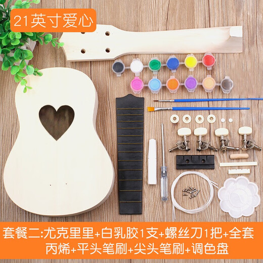 Ibanez Ukulele DIY kleine Gitarrenhandgefertigte Materialbeutel 21 Zoll rund + Pigment 21 Zoll