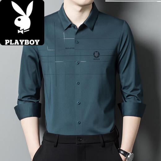 Playboy (Playboy) Camisa rosa para hombres Spring Long Spring and Autumn Groom Vestido de novia feliz Padre de padre tejido 6623 Red M 165 [110Jin [Jin iguala 0.5 kg]]