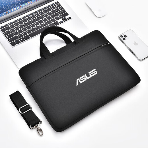 
Asus computer bag suitable for Asus Lingyao 14 laptop bag fearless 14/Pro15/16 shock-proof portable 677 black [white label] 15.6 inches