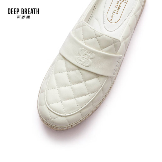 DEEP BREATH深呼吸女鞋休闲通勤百搭穆勒拖鞋渔夫鞋女AX11154 白 37