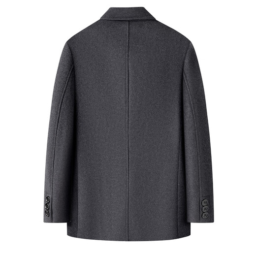 Shanshan Wool Warm Woolen Coat Men's Autumn and Winter Thickened Soft Anti-Wrinkle Wear-Resistant Business Casual Mid-Length Jacket Gray XL 180/96A