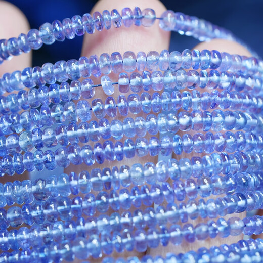 OEMG India imports high quality natural tanzanite smooth abacus beads DIY jewelry semi-finished whole beads with holes No. 232 diameter 1.8-3.1mm about one price 4