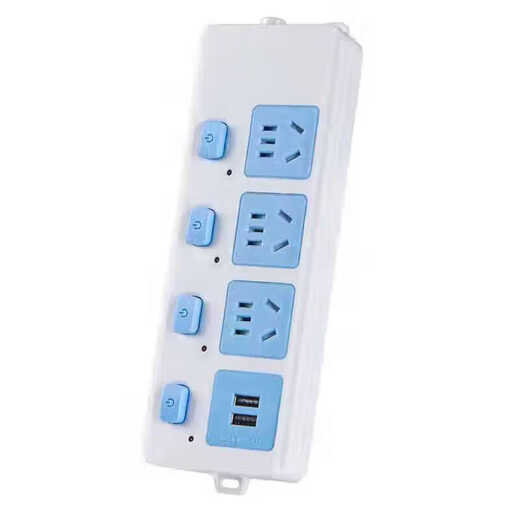 Bull (BULL) same high-power pure copper socket wireless plug-in multi-functional wiring board for home without wire strip dormitory wireless plug-in board blue and white 50-hole main switch wireless