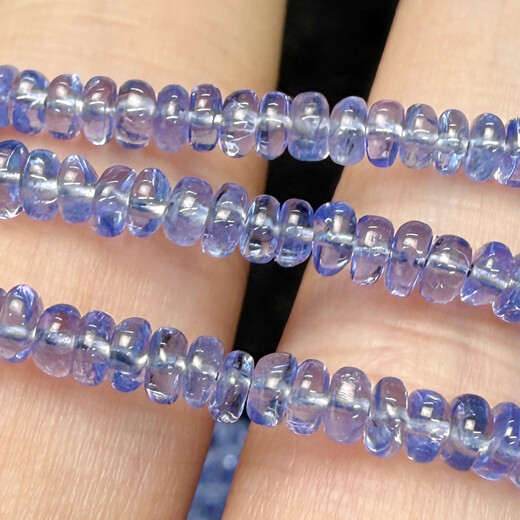 Library selected natural special grade tanzanite smooth abacus disc beads loose beads DIY bracelet necklace semi-finished products imported from India 2.5-3.7mm 1 piece 40cm Picture below 1 2