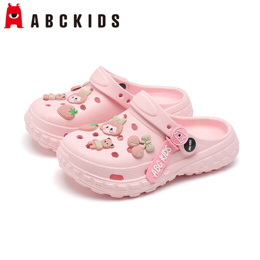 ABC Kinder Kinderschuhe Summer Männer und Mädchen Sandalen weicher Sohle-Loch-Schuhe Cartoon Beach Schuhe 8603 Pink 30-31