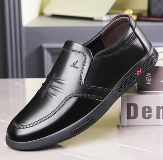
YRC Yierkang leather shoes for men business casual men's shoes for foot soft leather soft sole middle-aged and elderly genuine leather comfortable non-slip father's shoes brown 9755 order according to standard leather shoes 40