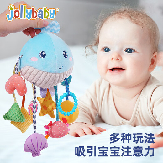 Jollybaby Lalale Säuglingsfahrzeug Hängende Spielzeug Baby 0-1 Jahre alte Head-up-Übungs-Übungsdreieck Pull Wale Pull Seil ziehen