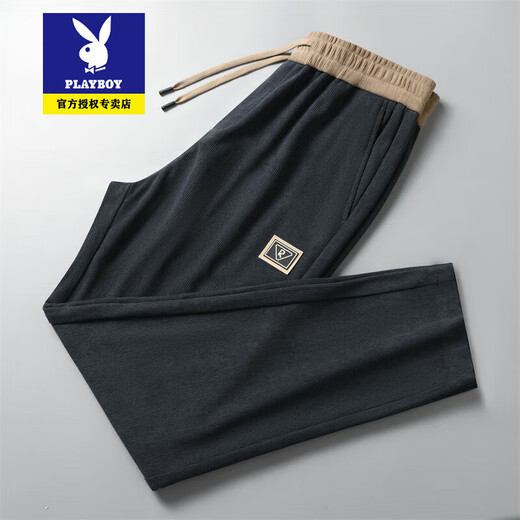 
Playboy autumn and winter men's trousers casual pants men's Korean style fashion trend men's hoodies trendy slim men's casual pants h6625/black XL 175 Recommended 130-150Jin [Jin equals 0.5 kg]