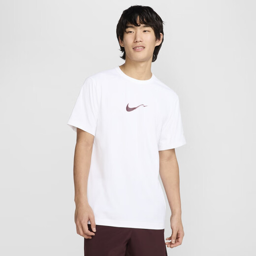 耐克（NIKE）官方HYVERSE DRI-FIT男子防晒速干短袖上衣夏季T恤HV4882 100白/鲜亮勃艮第酒红/银 3XL