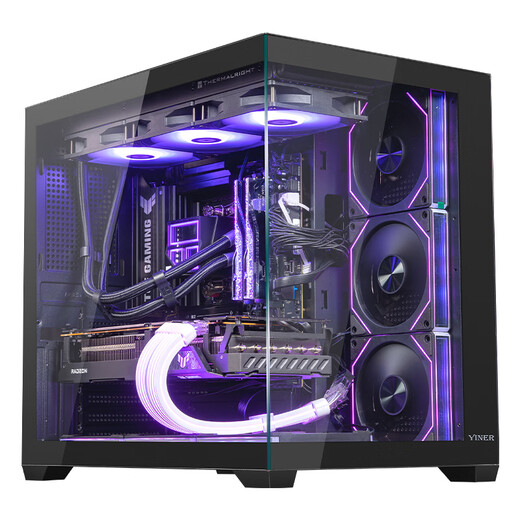 AMD Ryzen R7 9700X host RTX5060Ti graphics card RTX5080 desktop assembly computer e-sports game live broadcast AI design editing host complete machine diy assembly machine Ryzen R7 9700X+RX9060XT 16G with three single hosts