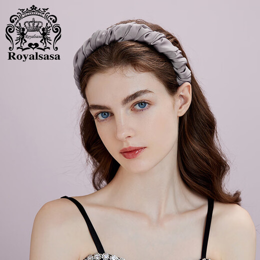 Royal sasa royal salsa hair accessories Korean retro headband headwear high-end silky satin pleated wrapped headband hairpin