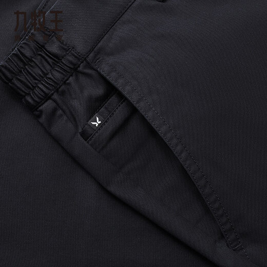 Jiumuwang [Xia Shangxin-Little-Eishose] Casual Hosen Herren-Eis Silk 25 Sommer New Cool Business Pendler Classic Straight Black Combination Edition 0163 34 Taillenumfang 2,64 Fuß = 88 cm