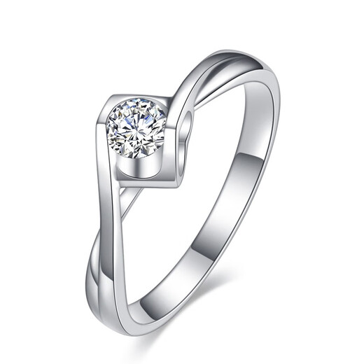 AVHE platinum PT950 diamond ring female angel's kiss micro-set artificially cultivated diamond ring Mo Sanqiu wedding gift Chinese Valentine's Day 80 points D color cultivated diamond + platinum angel's kiss