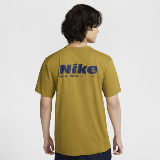 Nike (Nike) Hyverse Dri-Fit Men's Sun Protection Sun Sipving Swryved Top Top Summer Tams HV4882 299 Media Grey/Desert Moss Green/Silver S